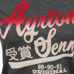 Ayrton Senna Ladies T-Shirt Vintage Grey -Dash Racegear Sales AyrtonSennaLadiesT ShirtVintageGrey 2