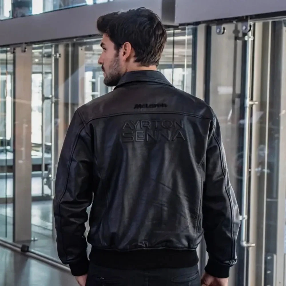Ayrton Senna McLaren Leather Jacket Three Times World Champion 2 Ayrton Senna McLaren Leather Jacket Three Times World Champion - Image 2