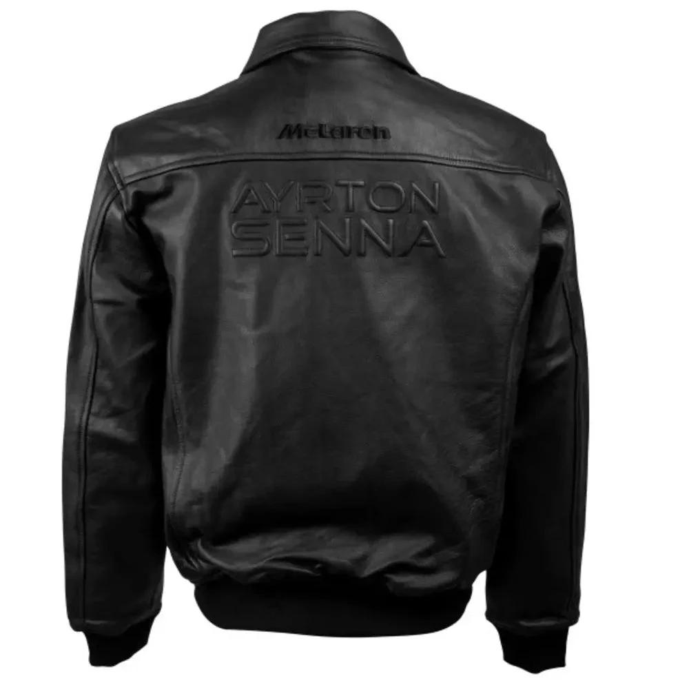 Ayrton Senna McLaren Leather Jacket Three Times World Champion 4 Ayrton Senna McLaren Leather Jacket Three Times World Champion - Image 4