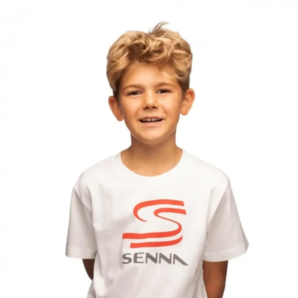 Ayrton Senna T-Shirt Senna Kids White 1 Ayrton Senna T-Shirt Senna Kids White