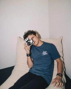 SCRIPT PETROL BLUE SHORT SLEEVE TEE -Dash Racegear Sales SCRIPTPETROLBLUESHORTSLEEVETEE