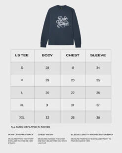 SCRIPT PETROL BLUE LONG SLEEVE TEE -Dash Racegear Sales SCRIPTPETROTBLUELONGSLEEVETEE 2