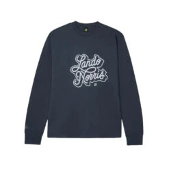 SCRIPT PETROL BLUE LONG SLEEVE TEE