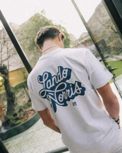 SCRIPT WHITE HEATHER SHORT SLEEVE TEE -Dash Racegear Sales SCRIPTWHITEHEATHERSHORTSLEEVETEE